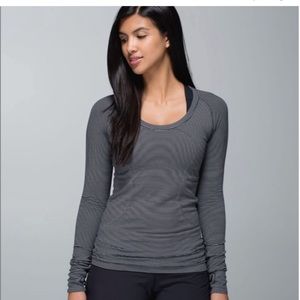 Lululemon Swiftly long sleeve black and white stripe